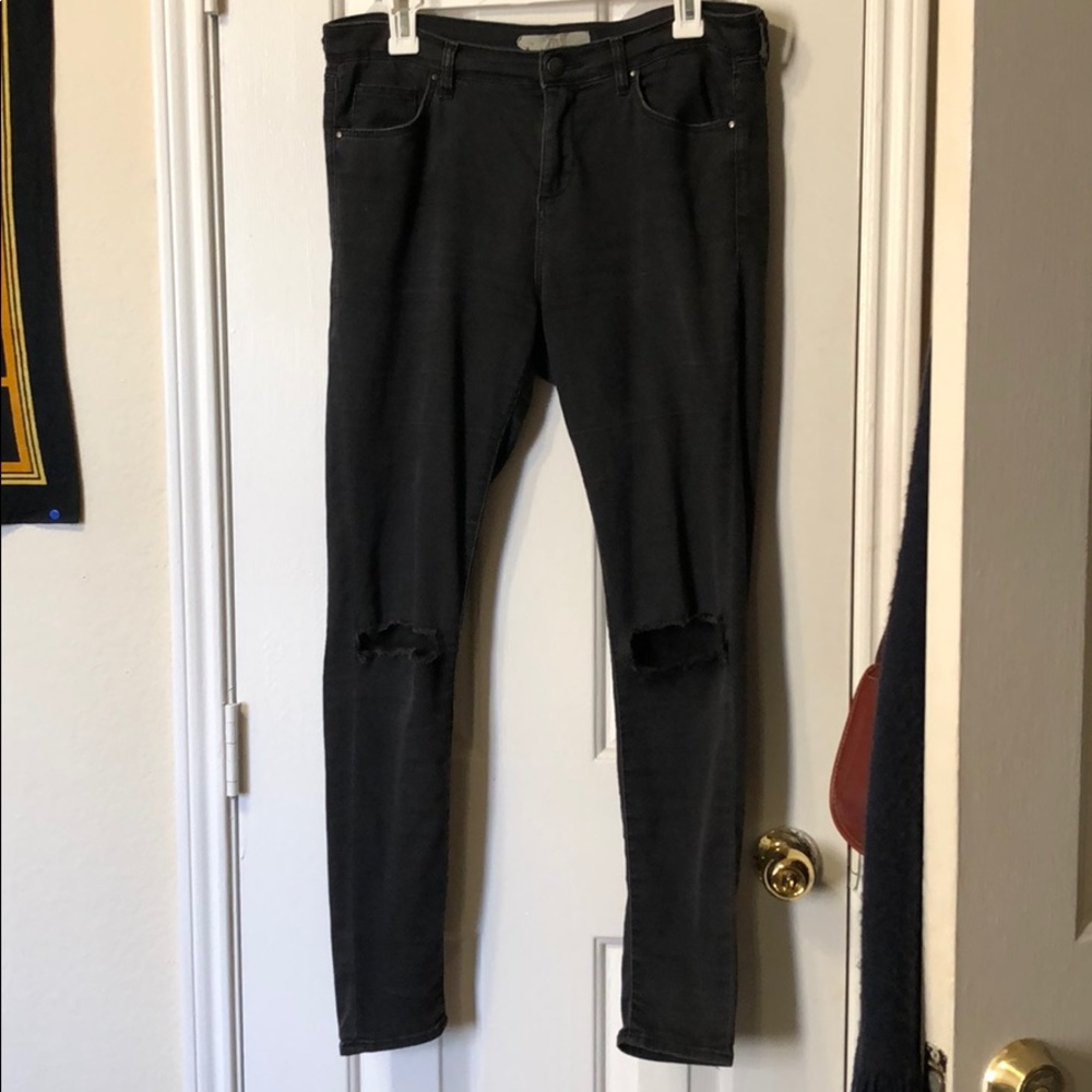 Topshop Moto Leigh Black Skinny Jeans